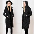 Euope 2016New Winter Duck Down Jacket Women Slim Hooded Big Yards Pure color Down jacket Thicken