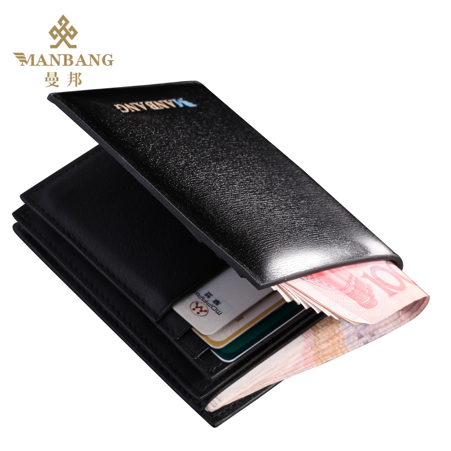 Manchester Bangmanbang men wallet card package Korean genuine leather fashion classic short jacket Wallet Card 18 card