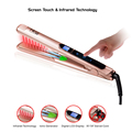 HTG Professional Hair straightener iron Flat Ion Generator Hair Straightening touch screen infrared Technology HT088