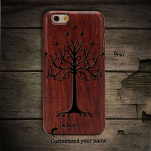 LOTR White Tree of Gondor High Quality Pear Wood Phone Case Cover For iphone6 Hard Back Cover Case Protector For iphone 6s plus