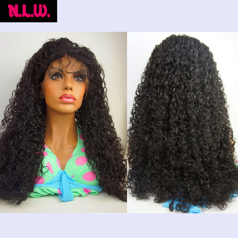 Image of 10000% Unprocessed Brazilian virgin hair curly lace front wig Glueless Full lace human hair wigs for black women in stock