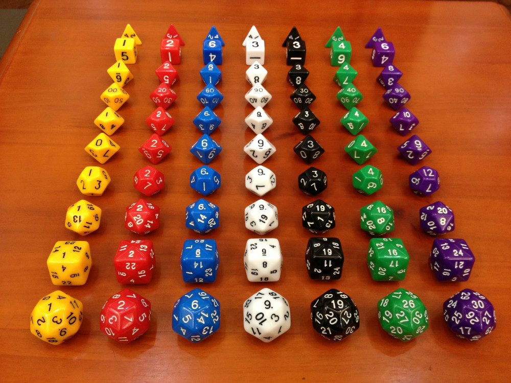 Image of Dungeons and Dragons dice 10 grain of a set(D4,D6,D8,D10,D12,D20,D24,D30) ,d&d , Millionaire dice Toys,Christmas present