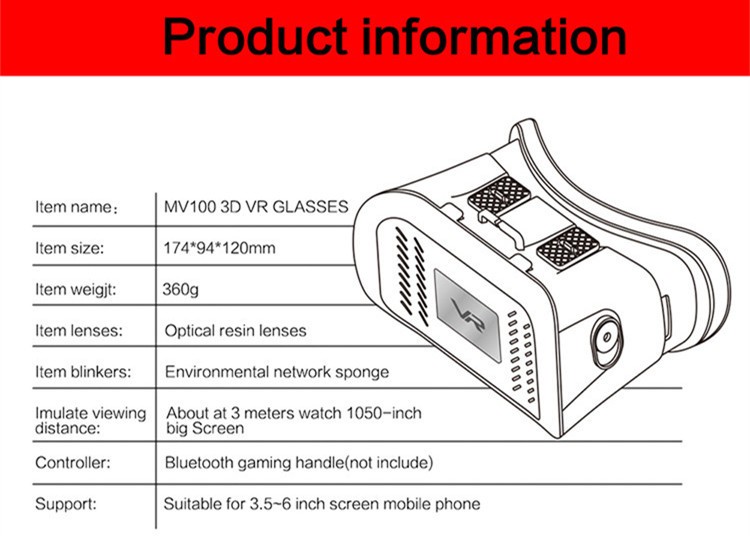2016 New VR Self-Model Polarized Google Oculus Rift Cardboard Virtual Reality DK2 Gear 3D Glasses for 4.0-6.0 inch Smartphone (21)