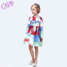 Girls Dress Winter Children Clothing Brand Girls Dress Cartoon Kids Clothes for Princess Holiday Party Wedding Baby Toddler Q26