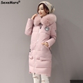 Female Parka Women Jackets 2016 Fur Collar Thick Parkas Hooded XL Long Winter Coat Womens Big