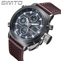 Luxury sports watch brand GMTO 201 military men soldat nylon strap Dual display watch LED digital
