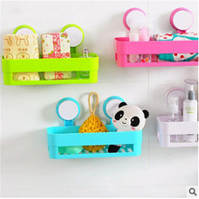 Seamless Creative candy colors strong double sucker bathroom products bath accessories shelf storage rack kitchen debris basket