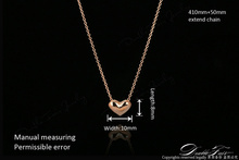 Simple Elegant Love Heart Cute Chains Necklaces Pendants 18K Rose Gold Plated Fashion Brand Vintage Jewelry