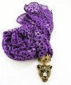 6 color 2016 black chiffon shawl leopard print printed chiffon shawl with leopard head pendent charm