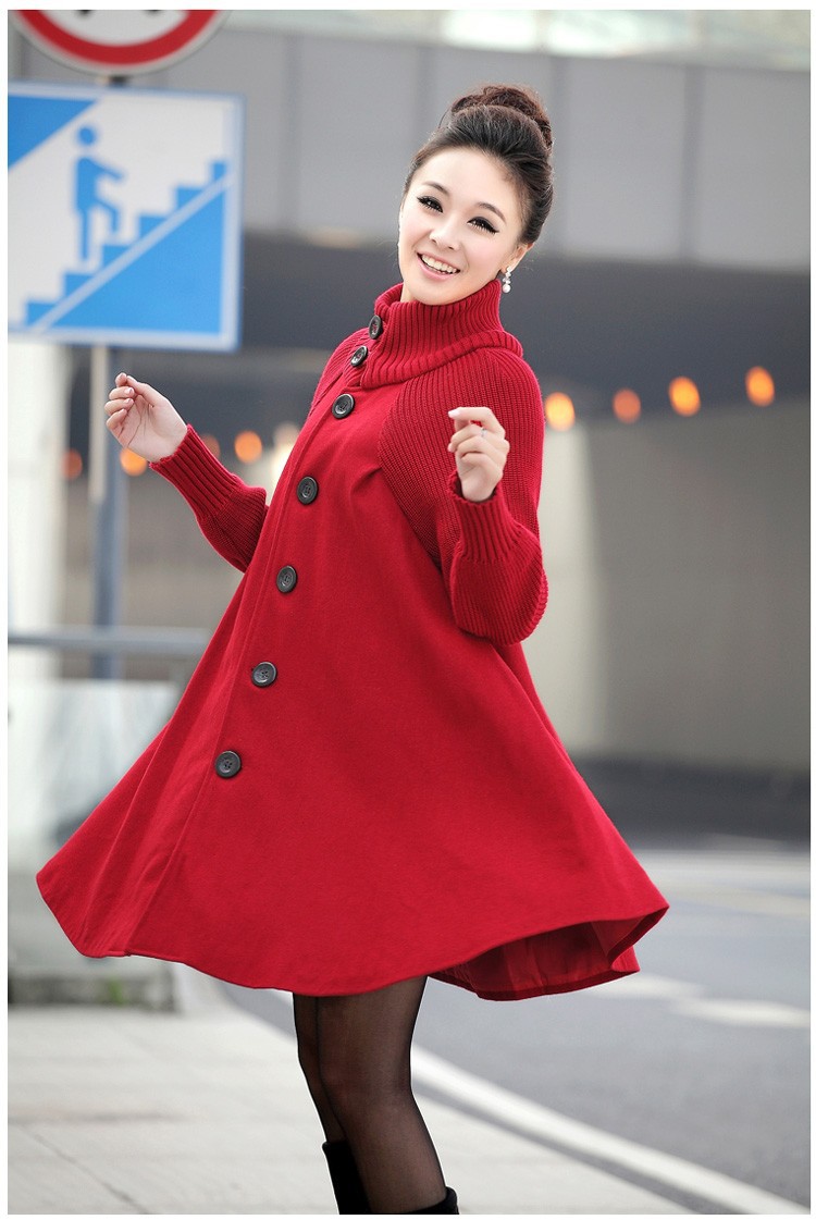  2015 New Winter trench Korean yards loose woolen cape coat woolen coat lady casual female outwear windbreaker women CT2 (6)