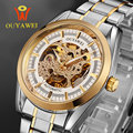 Skeleton Mechanical Watch Original OUYAWEI Gold Automatic Military Sport Stainless Steel Wrist Watches for Men Reloj