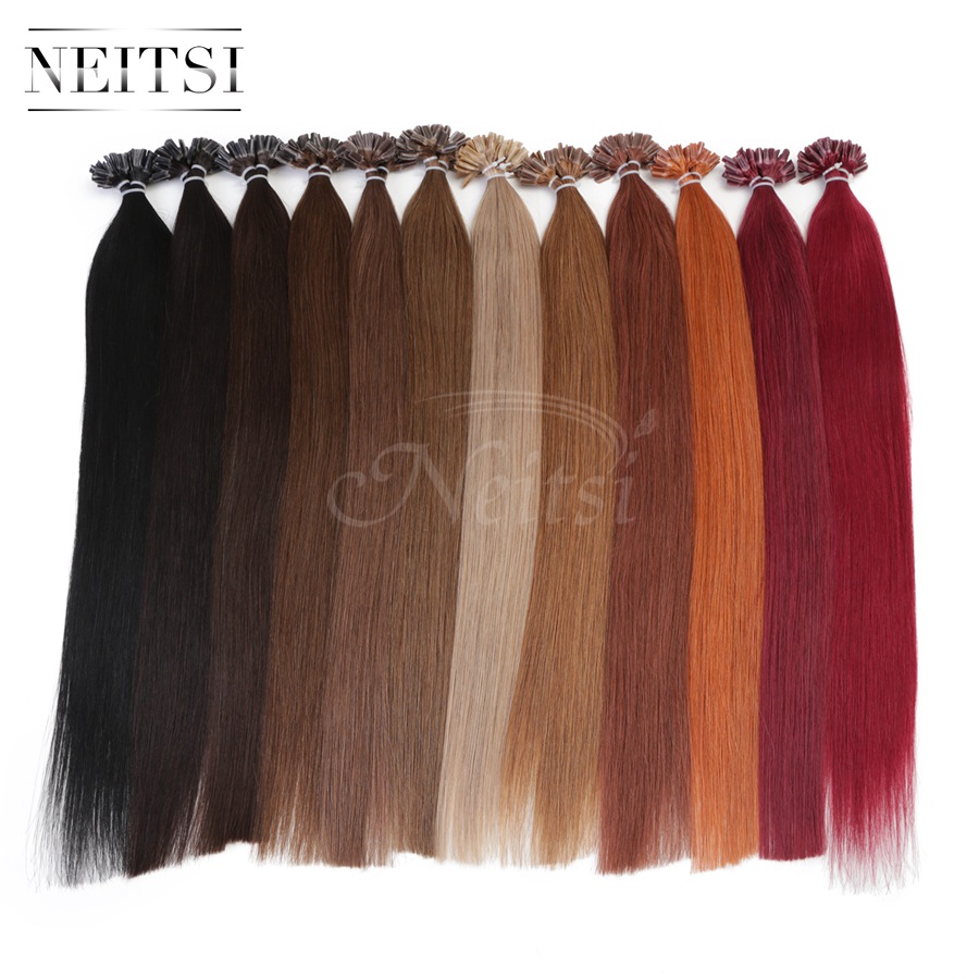 Image of 16" 20" 24" 1g/s 50g 100g Brazilian Remy Hair Keratin U Nail Tip Straight Human Hair Extensions New 2015 5A High Grade 16 colors