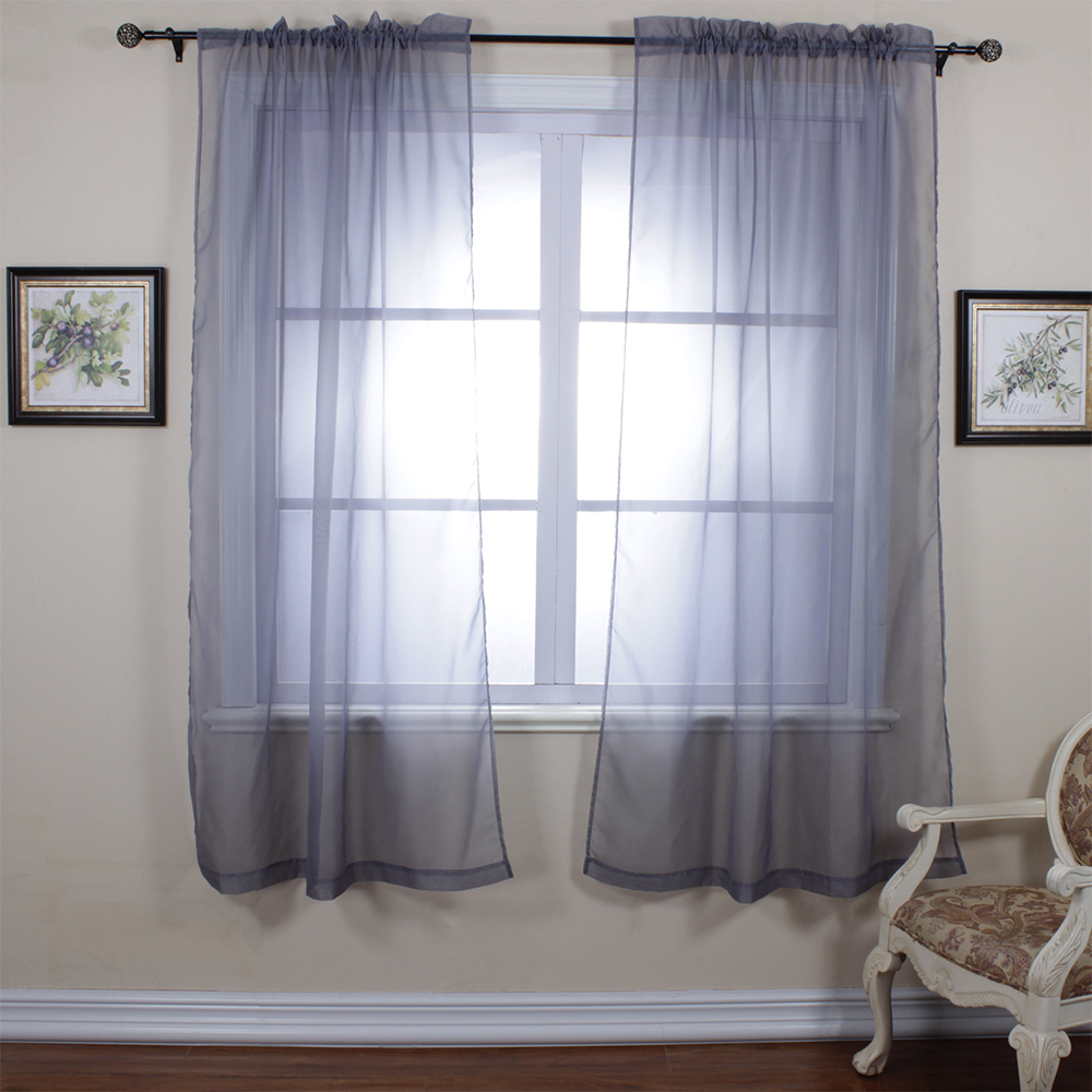 Grey And Teal Curtains Pearl Sheer Curtains