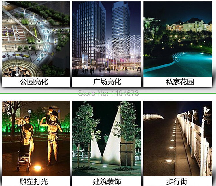 Description Picture 6 of item7x1W LED Underground Lamp 7W LED underwater light waterproof outdoor lamp AC85~265V/12V IP67