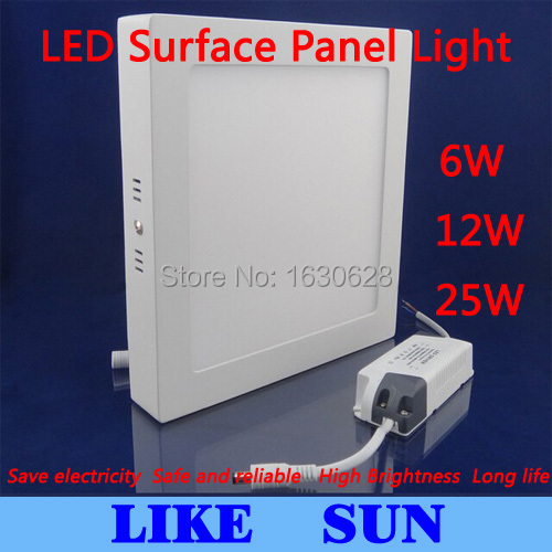 No Cut ceiling 6w 12w 25w Surface mounted led downlight Square panel light SMD Ultra thin