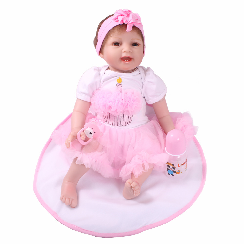 55cm Baby Sleeping Dolls Silicone Reborn Baby Doll Little Girl Boy Shower Dolls Early Education Dolls Princess Simulation Toys