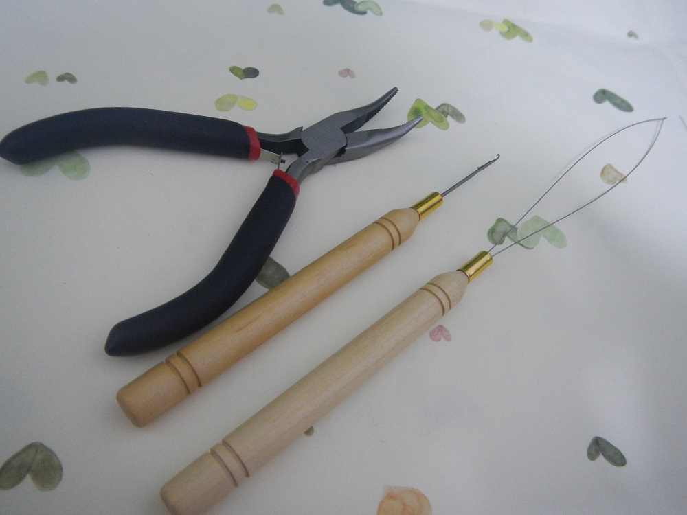 Image of Hair Pliers Kits Set EZ loop threader hook needle for hair extension tools
