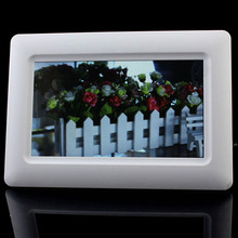 New 7 TFT LCD Digital Photo Frame Alarm Clock Support U SD MMC MS USB White