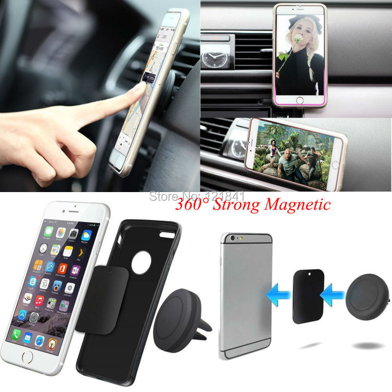 Image of 360 Degree Universal Car Holder Magnetic Air Vent Mount Dock mobile phone holder For iPhone 6s Samsung HTC celular carro