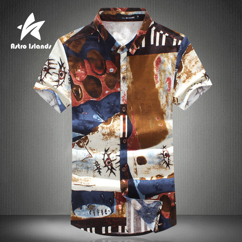 2016 men summer shirt fashion cool men short sleeve shirt slim fit chemise homme men dress