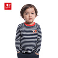 baby boys t shirt O neck pullover baby clothing long sleeve striped bottoming shirt 2015 new