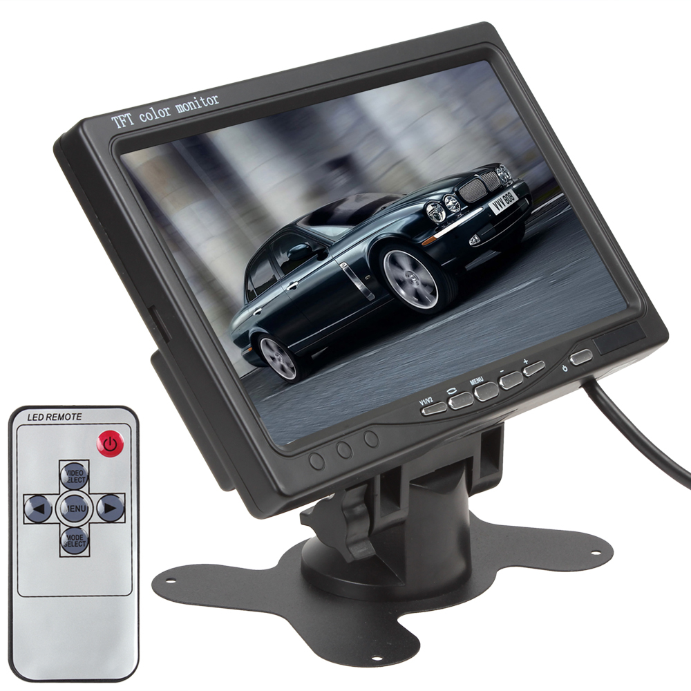 Image of 7 Inch Color TFT LCD DC 12V Car Monitor Rear View Headrest Display With 2 Channels Video Input For DVD VCD Reversing Camera