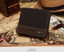 Hot 2015 New Designer brand business black leather Men wallets short purse card holder fashion carteira