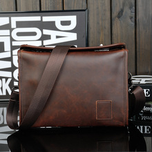 Mens Box Retro Shoulder Bag,Double Twist Lock Mens Bag,Vintage Leather Ipad Crossbody Bag,Bolsas Masculina,Paquete Satchel Borse
