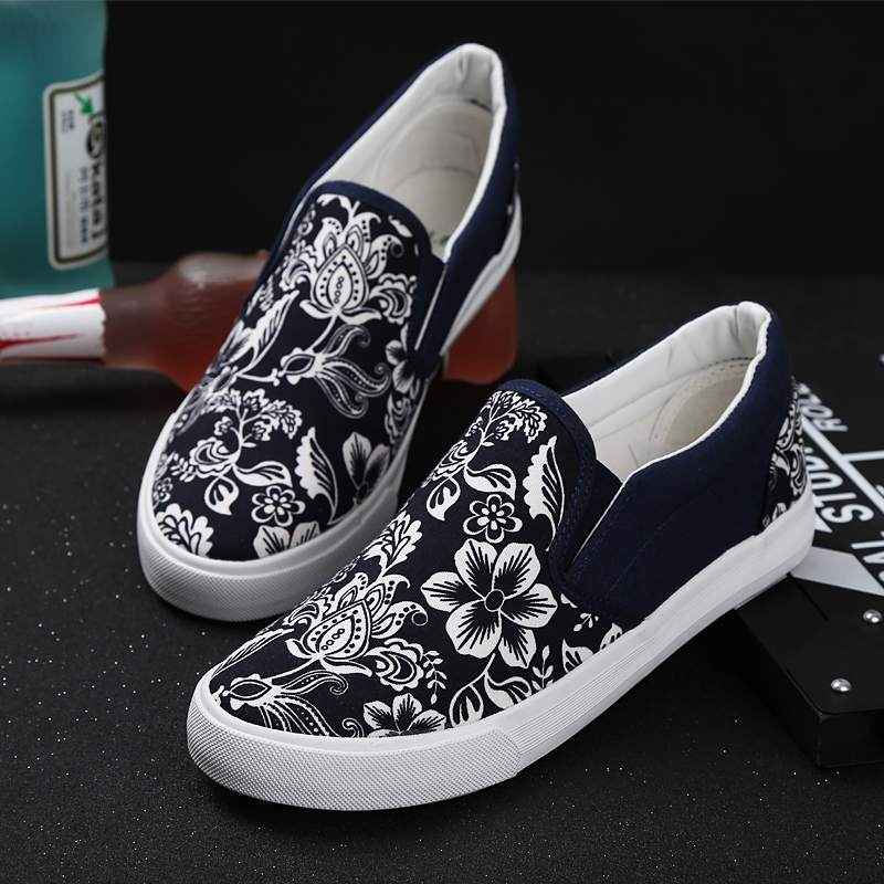 new 2015 men slip on sneakers low top canvas shoes 3 colors black blue red men