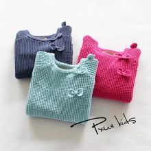 HOT Girls Pullovers Solid Knitted Sweater For Kids Children’s Tracksuit Camisola Das Meninas With O-Neck jchao 3 Candy-colored