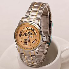 Con estilo de lujo relojes mujer mujer oro reloj digital hombres de acero inoxidable pulsera para hombre relojes Relogio Masculino reloj FYMPJ644