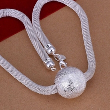 silver plated vogue jewelry Necklace pendants Chains, 925 jewelry silver plated necklace Large Ball Web Necklace rxus ujfz