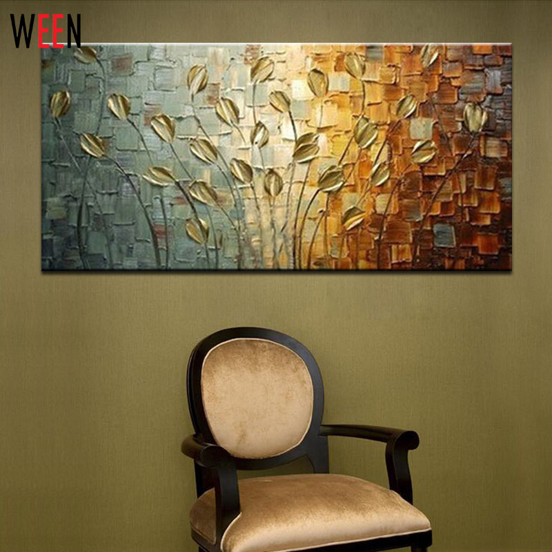 100% Handmade Abstract Oil Painting Tableaux Sur Toile Modern Canvas Art Decorative Knife Flower Paintings for Wall Decor