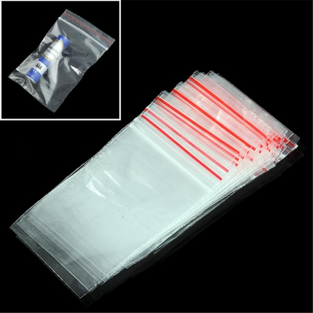 200 Шт./лот 5X7 СМ Ziplock Замок молнии Поли Ясно, Мешки Пластиковые мешки для хранения Продуктов Питания Толщиной прозрачный пакет мешки