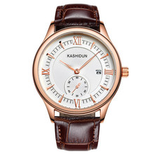 Origianl KASHIDUN Top Brand Luxury Fashion Quartz Watches Men Luminous Waterproof Leather Strap Men Watch Relogio Masculino