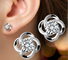 Attract 925 sterling silver advantageous austrian crystal women earrings earing boucle d’oreille pendante brincos longos indian jewelry