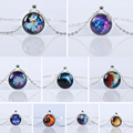 2016 New Fashion Galaxy Necklaces Nebula Space Glass Cabochon Pendants Brand Jewelry for Women Men Best