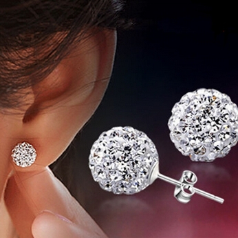 Image of earrings pendientes mujer for women brincos korea brinco perlas oorbellen Crystal fashion stud earing stainless earring arete