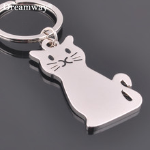 Metal cat keychains key rings fashion animal key chains personalized car key holder pendant women bag charms key rings accessory