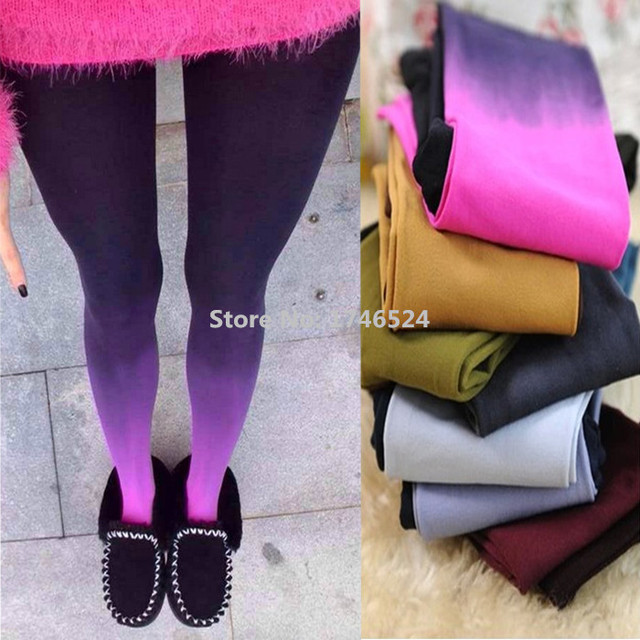 Harajuku Womens 120d Velvet Tights Vintage Gradient Pantyhose Stockings Female Pantys Medias 6232