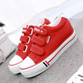 Women Casual Shoes Platform Ladies Canvas Shoes White Wedges Basket Hook Loop Trainers Walking Shoes Stars