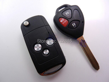 10PCS/Lot Uncut Blade TOY43 Case For Right 3 Buttons Toyota Camry Modified Folding Flip Remote Key Shell