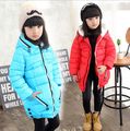 2017 winter children s clothes solid thicken zipper girl down jackets for girls big kids hooded