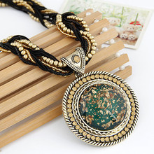 Free shipping Fashion Vintage Resin beads Bohemian ethnic style choker Necklace Statement Jewelry for women 2014 PT24