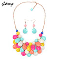 11 Colors 2016ZA Fashion Necklace Pendant Statement Necklace Resin Bead bib Bubble Multilayer Water Drop Necklace
