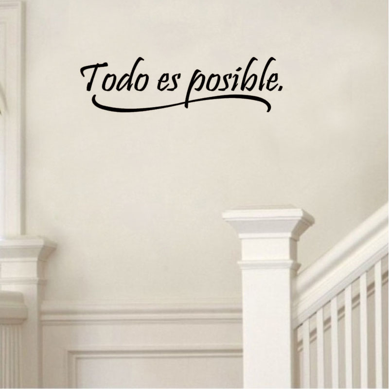 Image of Spanish Wall Quotes Words Todo Es Possible Wall Papers Home Decor Vinyl Wall Decals Decorative Stickers