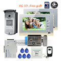 FREE SHIPPING 7 Screen Video Intercom Door Phone 2 Recording Monitors Outdoor RFID Access Camera Electric