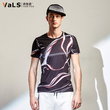 Mercerized cotton short-sleeve T-shirt male print o-neck t blood basic shirt clothes tidal current male summer t shirt
