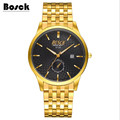 2016 newest BOSCK gold quartz luxury brand top military watches for men and 22 mm stainless