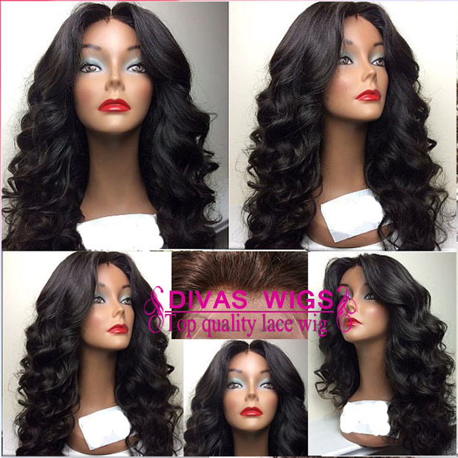 Image of Free shipping 180% density heat resistant lace front wig natural synthetic for black woman Brazilian hair lace front wig